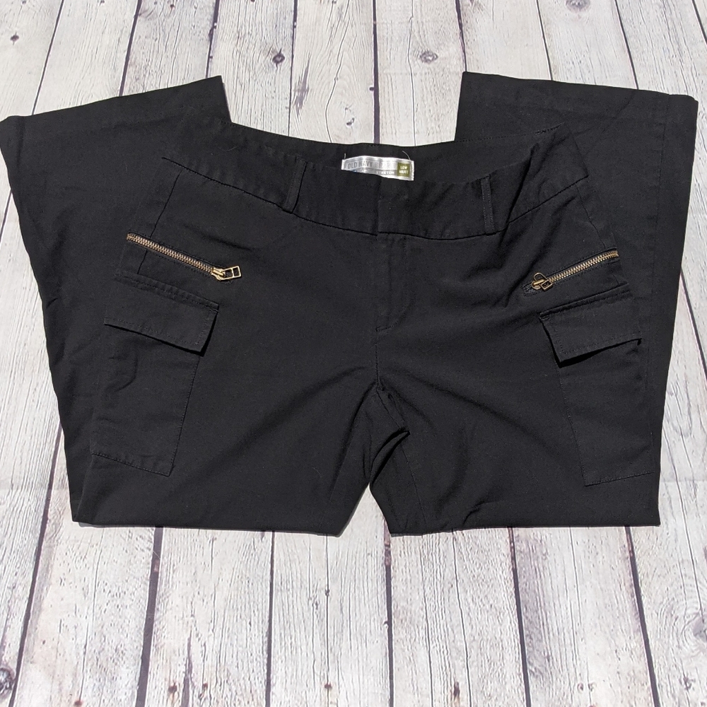 Old Navy Black Wide Leg Capri Slacks 10